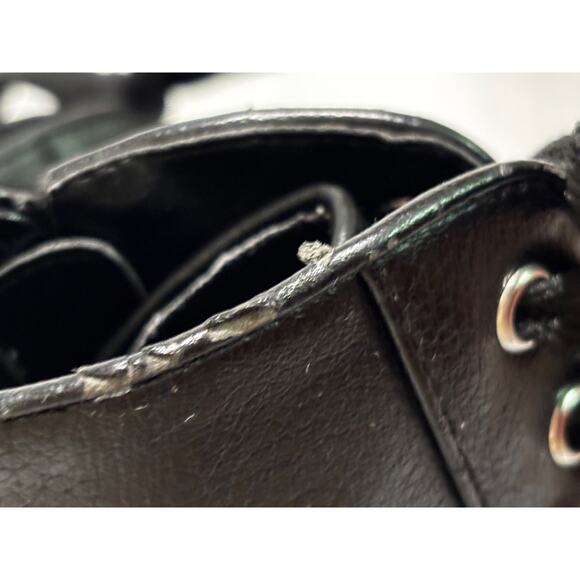 Brash block heel Chunky Combat Boots Women's Sz 8.5 Black Zipper Grunge goth - Picture 9 of 12